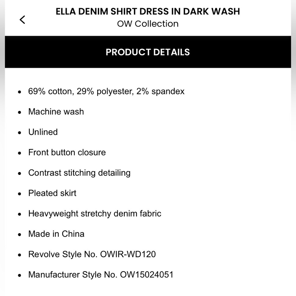 Black Denim Button-Up Dress - Picture 6 of 7